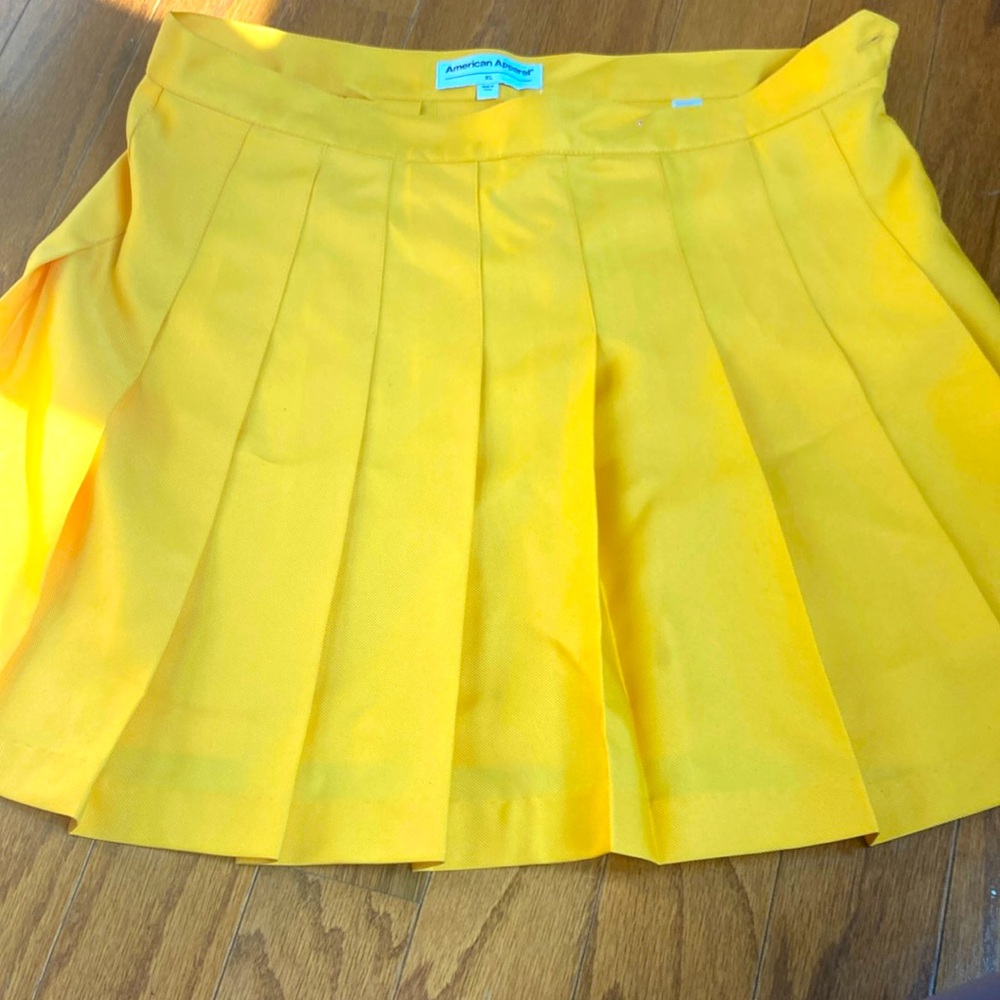 American apparel mustard yellow cheer skirt